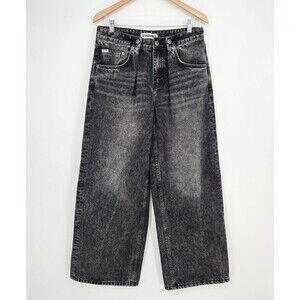 Ragged Priest Jeans Women 28 Black Wide Leg Denim Baggy Grunge Goth Emo Festival